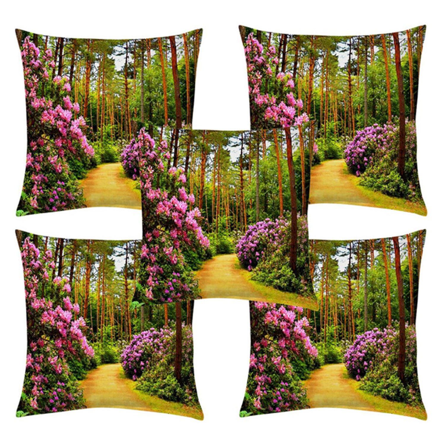 HOMDAZAL Digital  Printed Heavy Jute Cushion Covers Pack of  5 | 16*16 inch