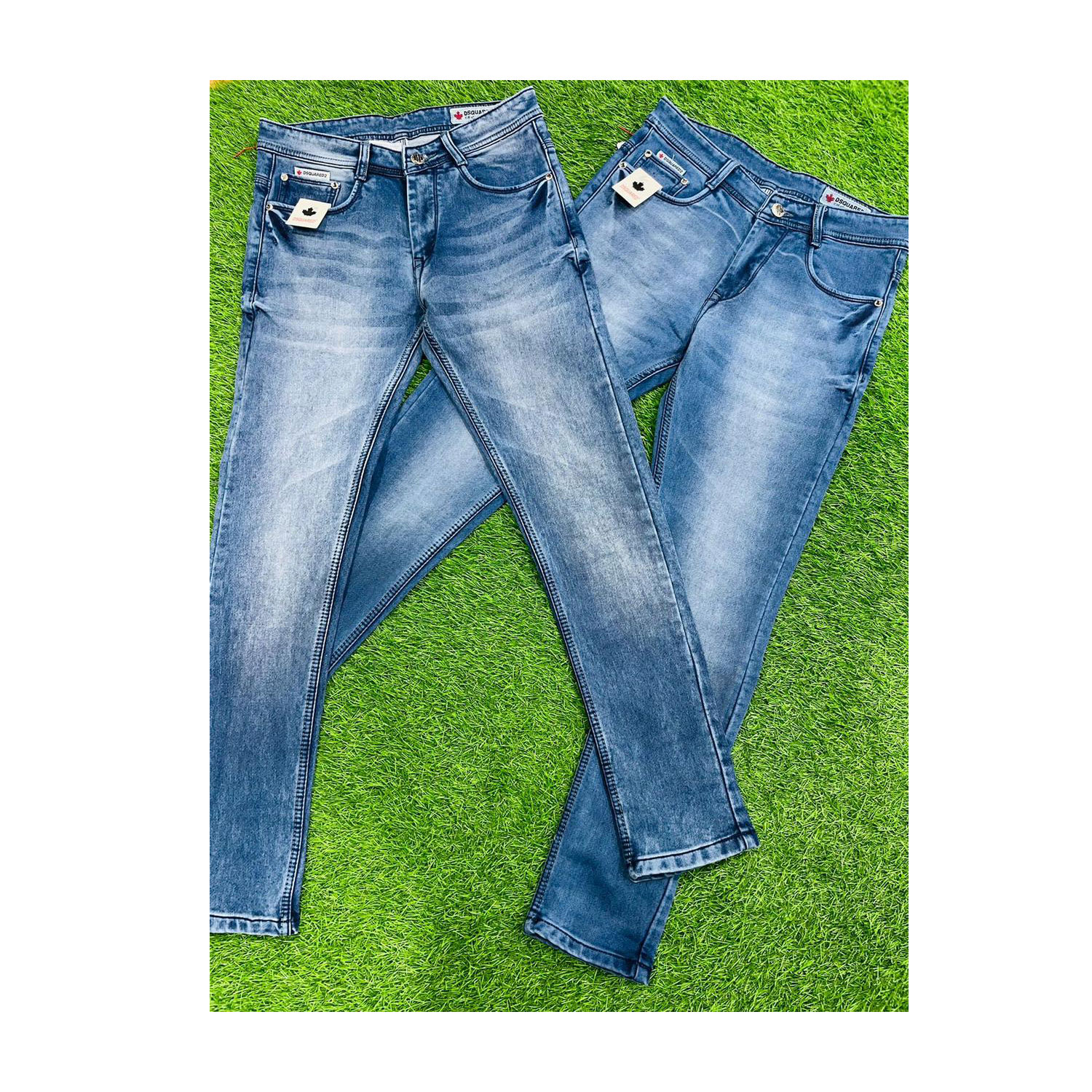 Men Knitted Denim Blue Jeans Pant | Pack of 5