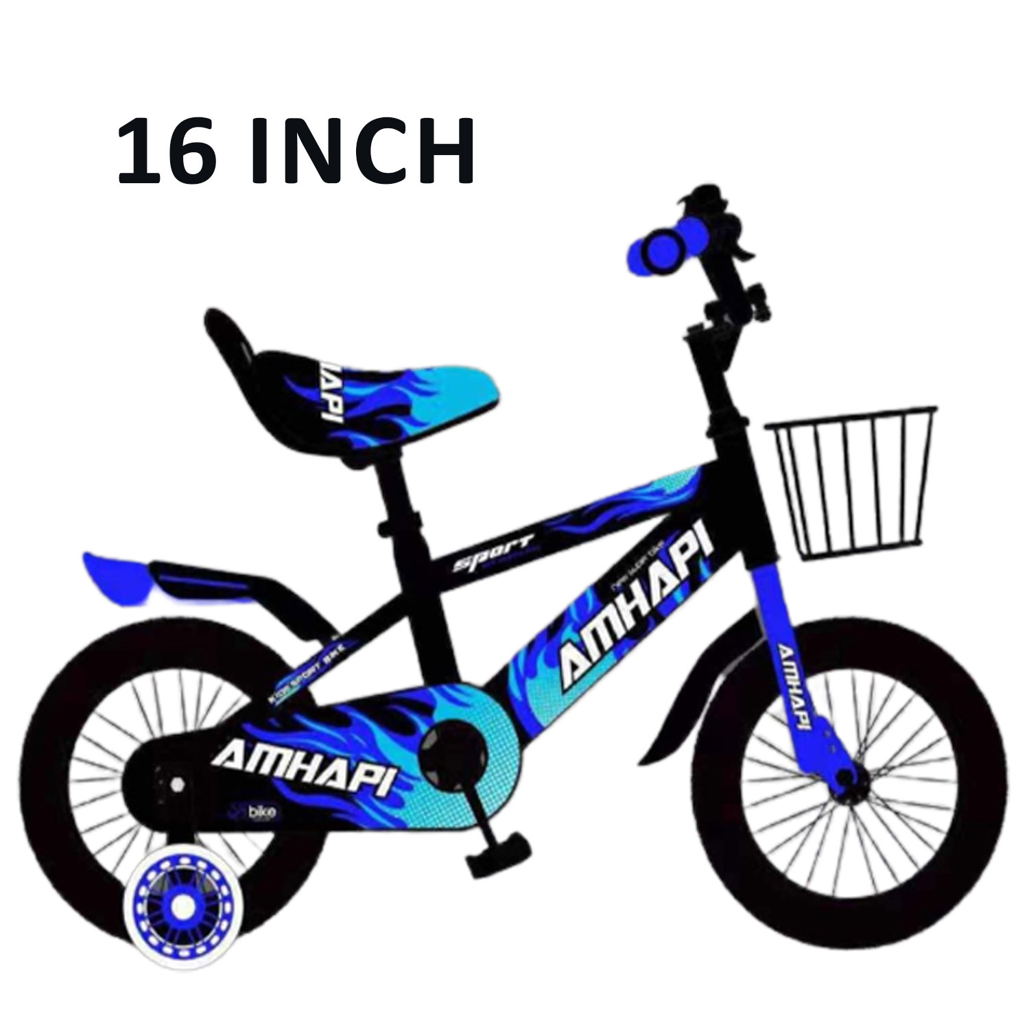 Cycle for Kids | Bike for Boys and Girls | Black-Blue MD-433 (16" inch)
