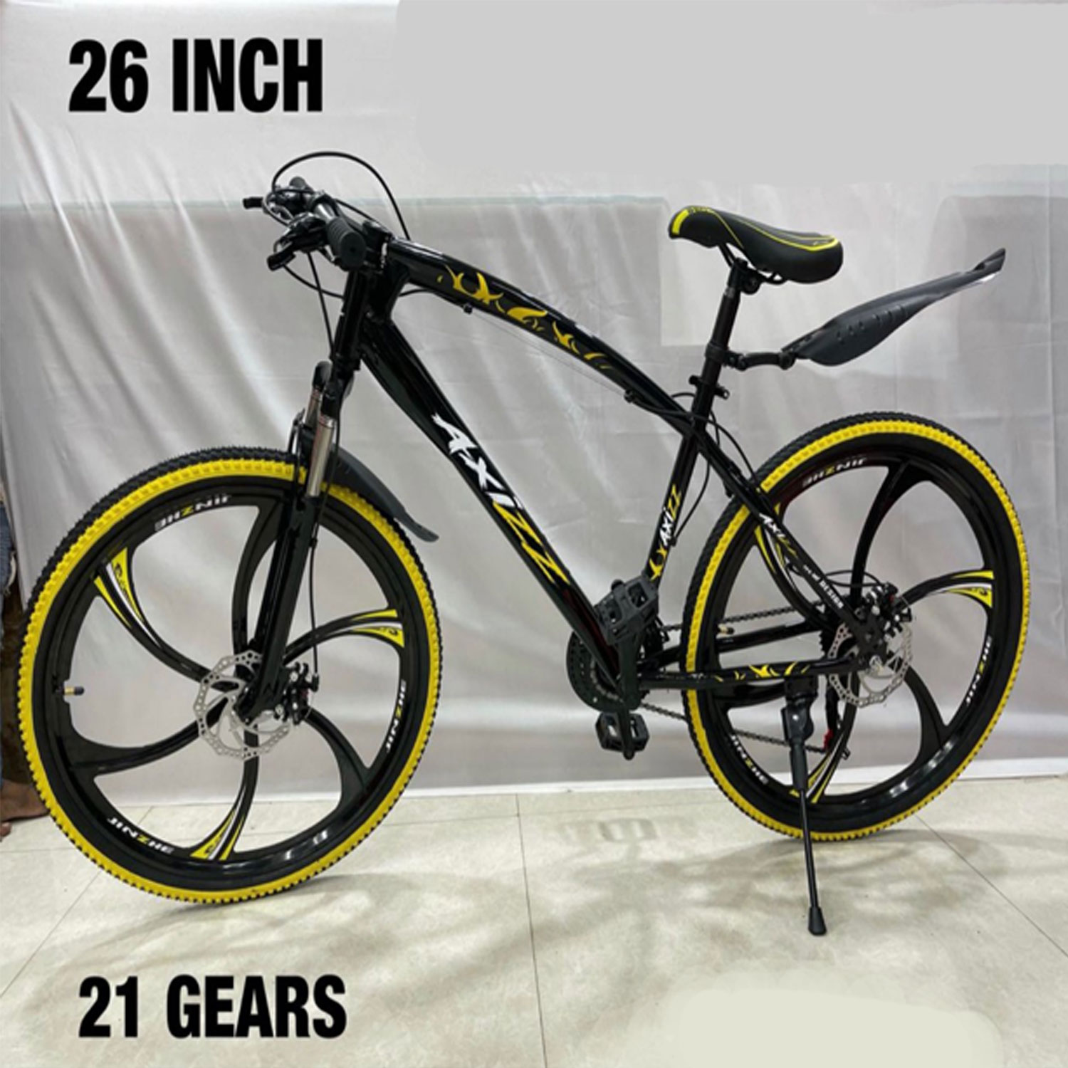 Cycle for Kids | Bike for Boys and Girls | Yellow | MD-457 (26" inch)
