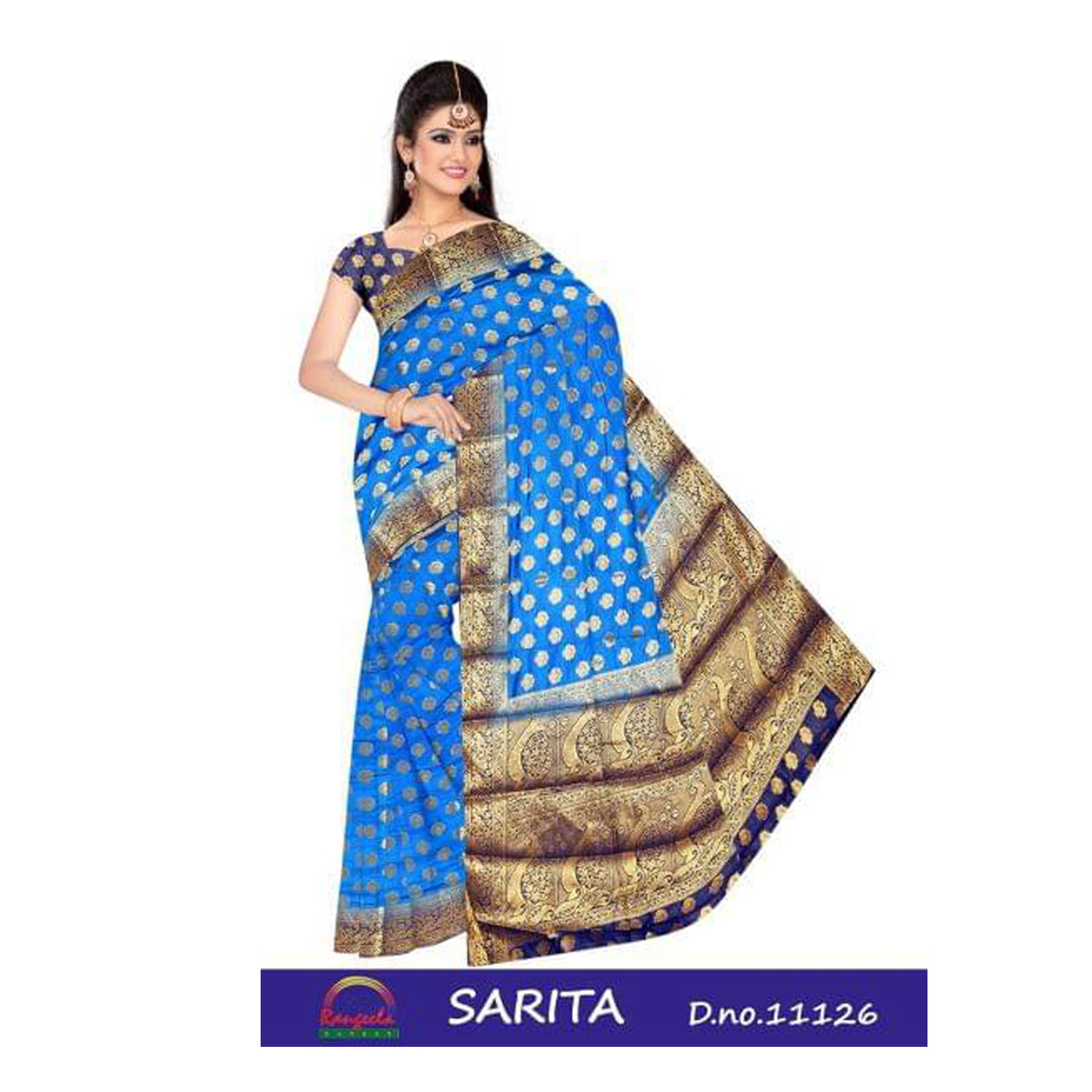 RANGEELA Women's Banglore Silk Sarita Saree |D.No - W-6297 | Pack of 8