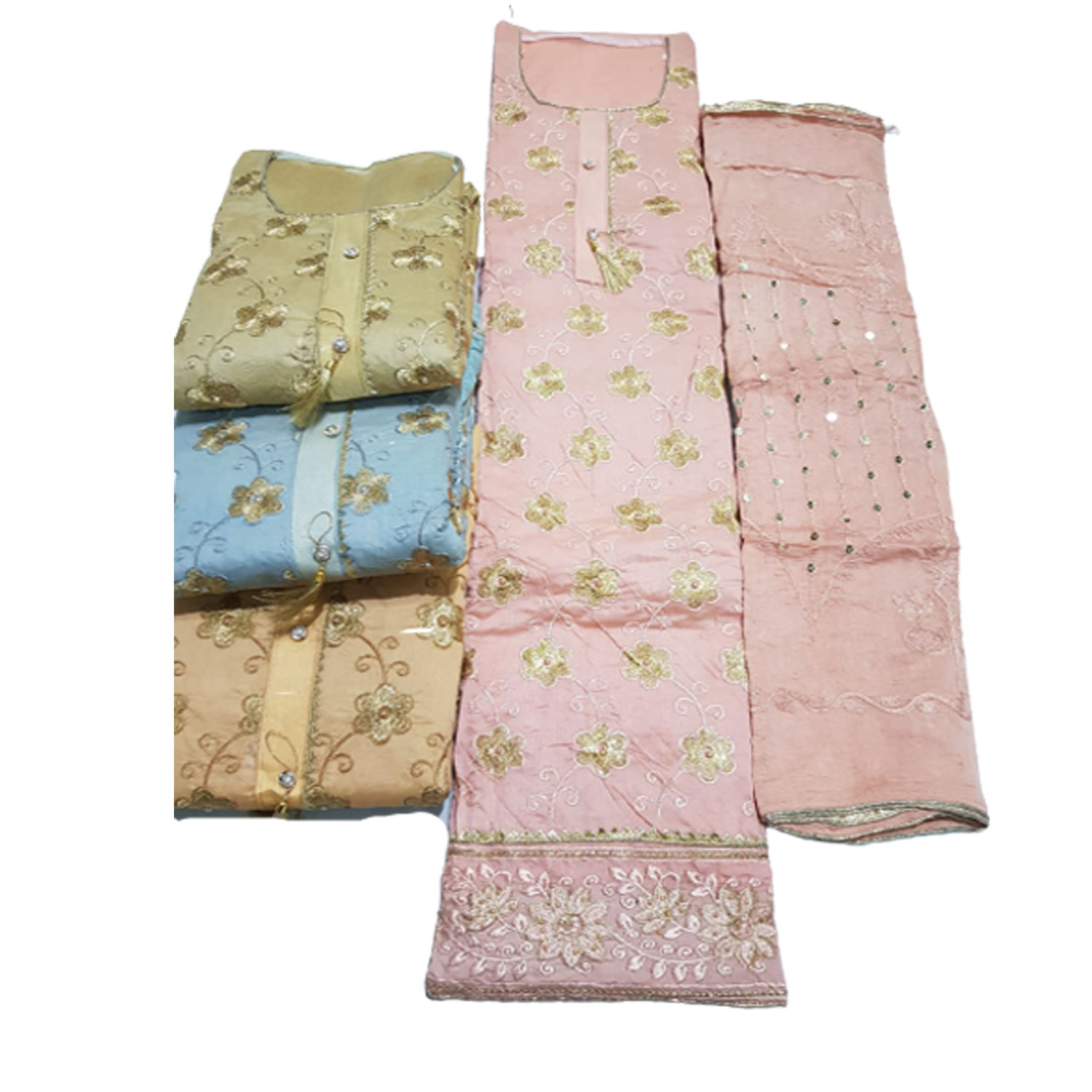 Women Chanderi Top Suit with Dyeable Dupatta (PACK OF 4)