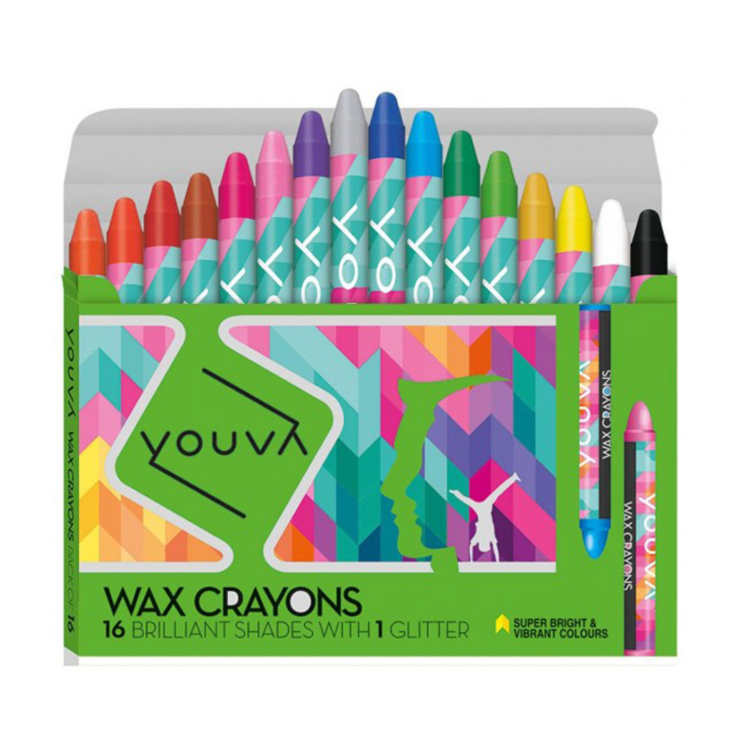 Wax Crayons 16 Colours |Youva | VT35034 | Pack of 12