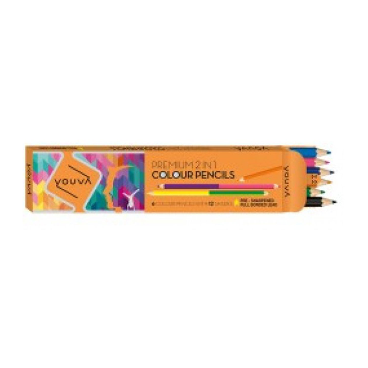  Colour Pencil 2 in 1 - (Pk of 6/12),VT35009| Youva|Pack of 12