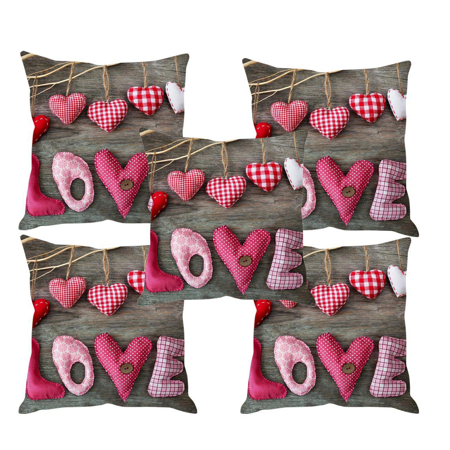 IndianOnlineMall set of 5 Jute Cushion Cover(16x16 inch)