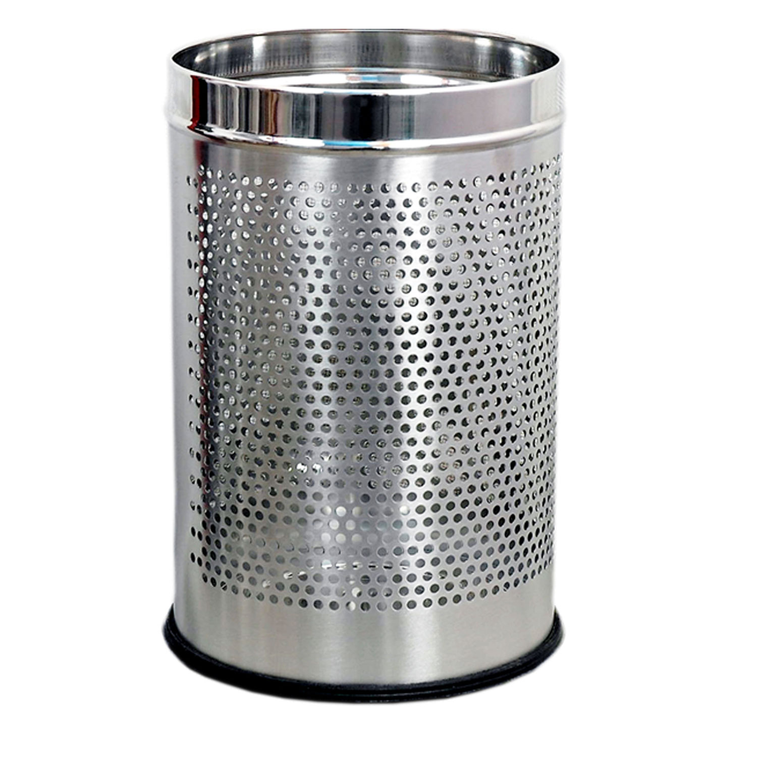 Bala ji 80 L Stainless Steel Round hole Proforated Dustbin | Round Hole| Silver