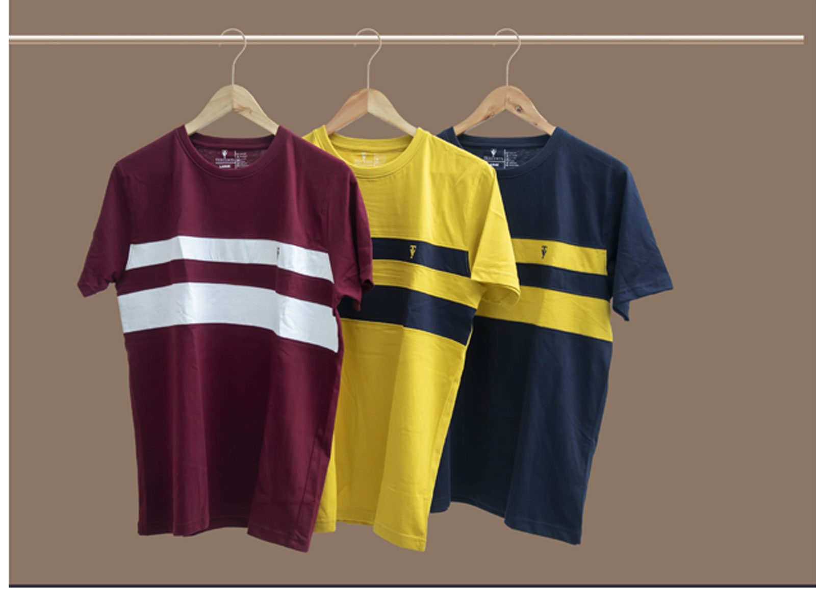 Men's Cotton Printed T-shirt | Mustard, Navy blue, Maroon | M,L,XL (Pack of 9)