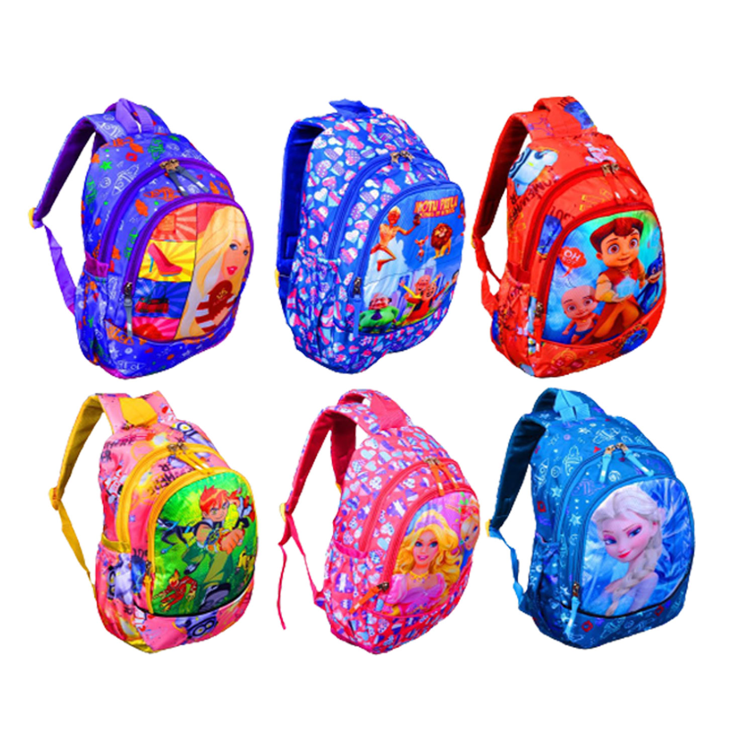 Cartoon Print 20Ltr Backpack | School Bags (Multi Color)