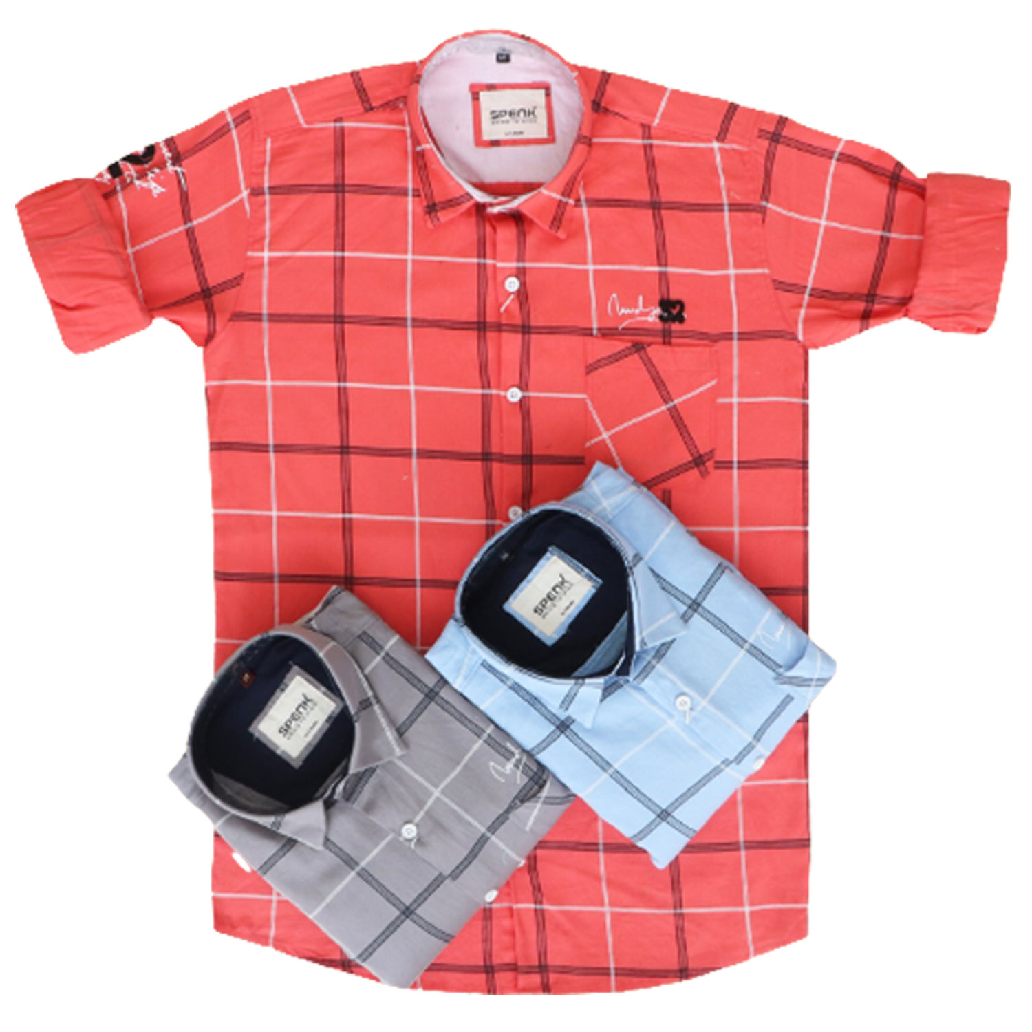 Spenk Men's Casual Calvary Checks Shirt | Multicolor | (Pack Of 9)
