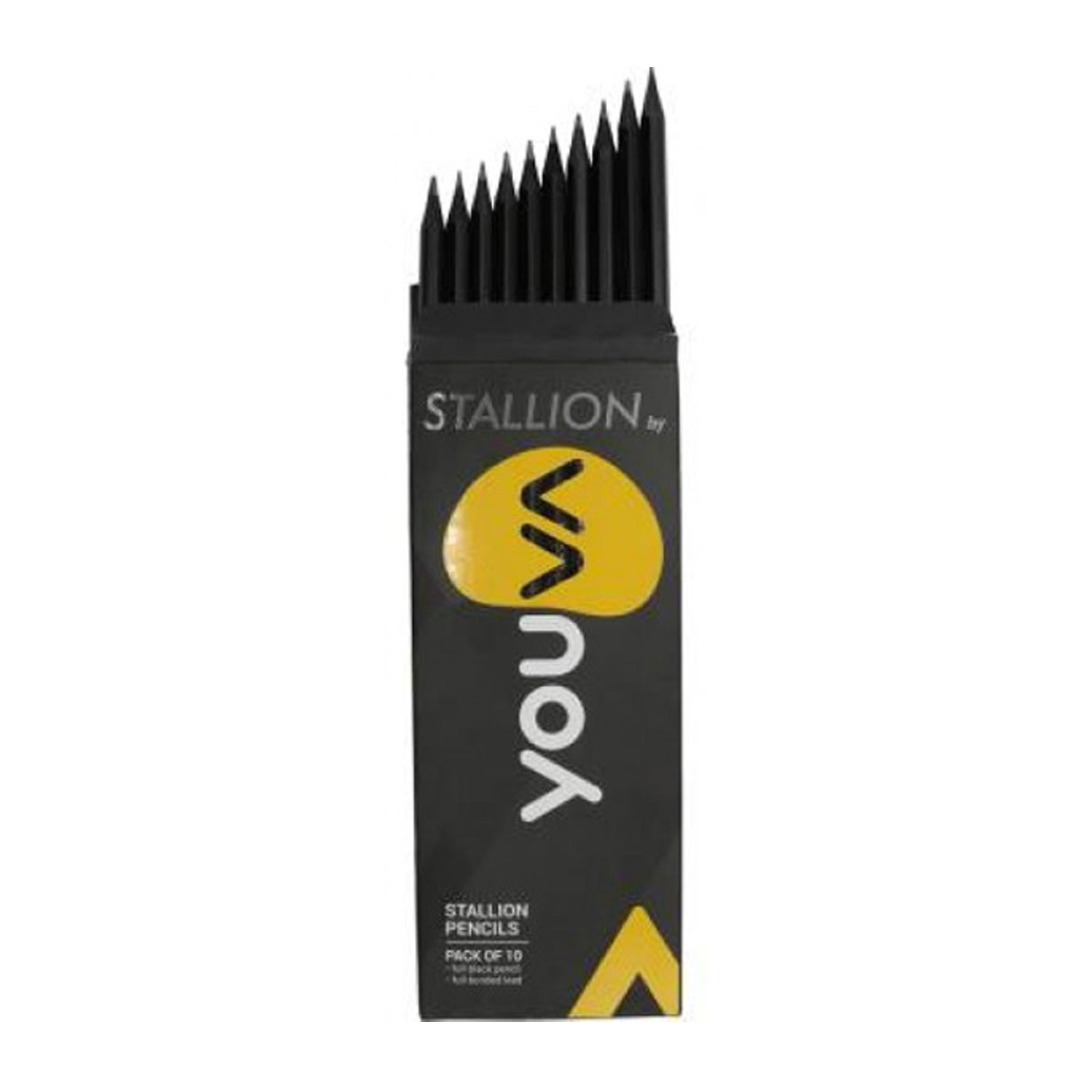 Stallion Black Pencils 10 Piece in One Packet | Youva |VT35006 | Pack of 12