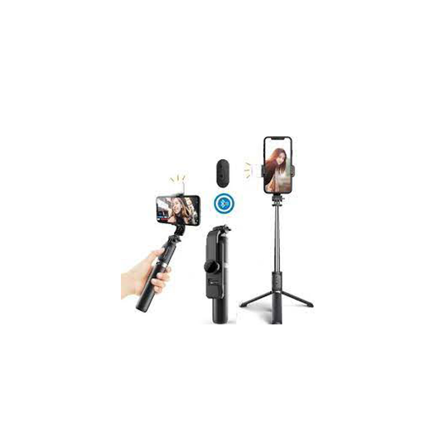 Selfie Stick with Led Light Wireless Remote and Tripod Stand 104cm for All iPhone and Android Smartphone